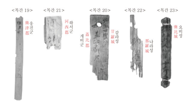 군, 성이 표기된 목간(사진=국가유산청)