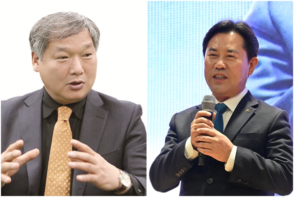 이용우 전 부여군수와 박정현 부여군수