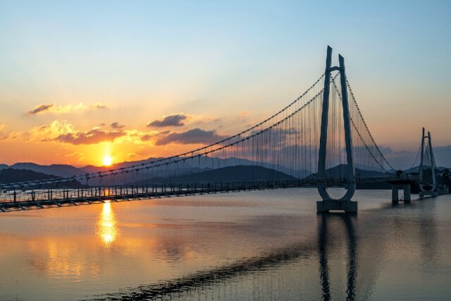 논산 탑정호 출렁다리 일몰
