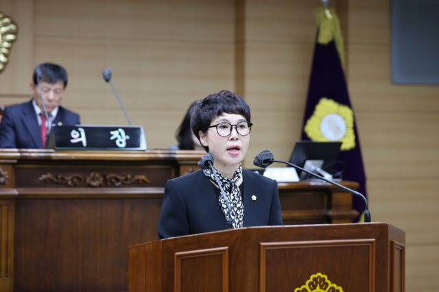 부여군의회 장소미 의원의 5분 발언 장면(사진=부여군의회)