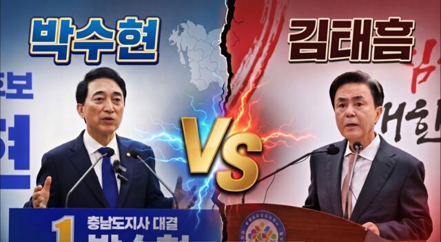 차기 충남도지사 선거 가상대결에서 더불어민주당 박수현 후보가 국민의힘 김태흠 후보를 오차범위 밖에서 앞서고 있다는 여론조사 결과가 나왔다.