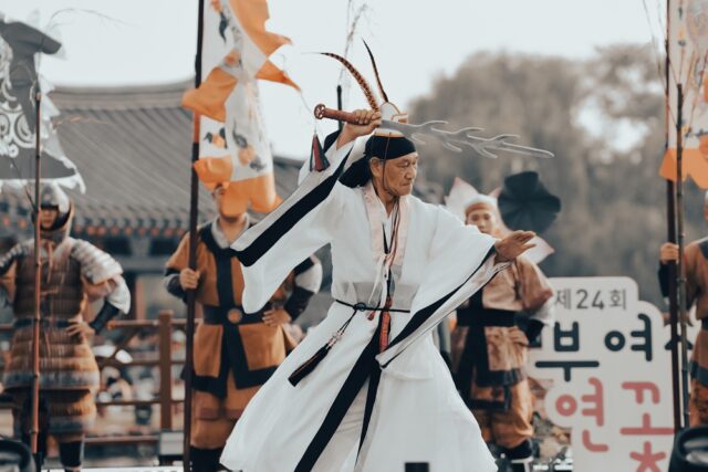 코리아 싸울아비무사단의 '연화무예' 공연장면(사진=스토리스팟)