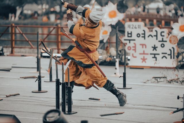 코리아 싸울아비무사단의 '연화무예' 공연장면(사진=스토리스팟)
