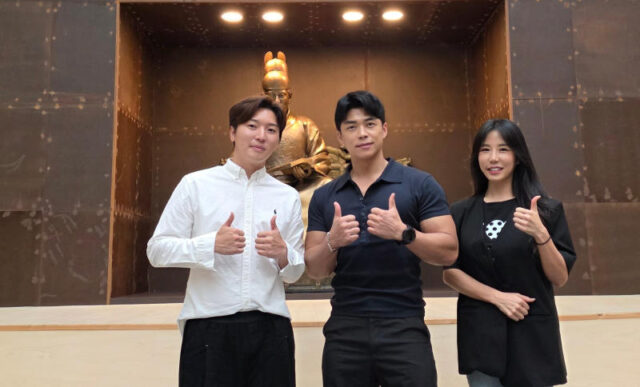 한글런 건강 전도사(왼쪽부터 이탁훈, 유튜브 마선호 채널 마선호 대표, 손예성 이사)(사진=세종시)
